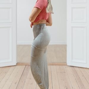 Rebel Sugar Rayon Curvy slit Skirt- Heather Grey- XS